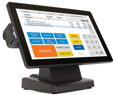 Сенсорный монитор POSCenter EVA-156 (15,6", 16:9, 1920х1080, VGA, P-CAP touch - USB, MSR) черный